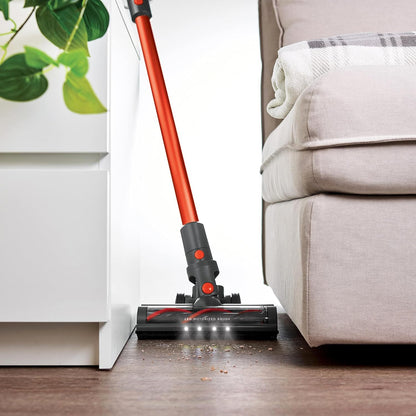 Polti Forzaspira D-Power SR550 Draadloze stofzuiger, 2-in-1, digitale motor en multi-cyclonische technologie, autonomie tot 40 min, 3 stofzuigprogramma's, mini-turboborstel, rood/grijs