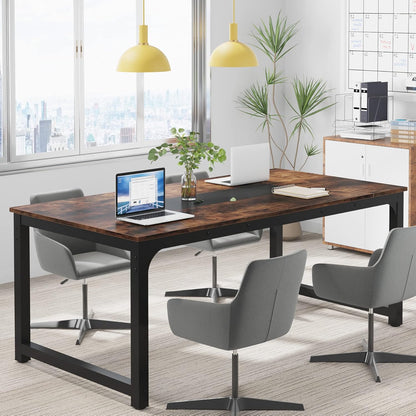 Tribesigns Desk, Computer Table, 180 x 90 x 77 cm, PC Table, Desk Table, Work Table, Dining Table, Office Furniture, Computer Table, Conference Table for Home Office, Home, Desk, Rustic Brown