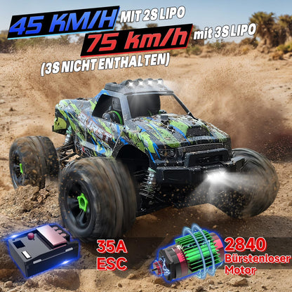 Op Afstand Bestuurde Auto – RC Auto – 1:14 Racer – Offroad Truck – Speelgoed Auto – 4WD Borstelloze Motor – 75+ km/u Snelheid – Dubbele Accu's