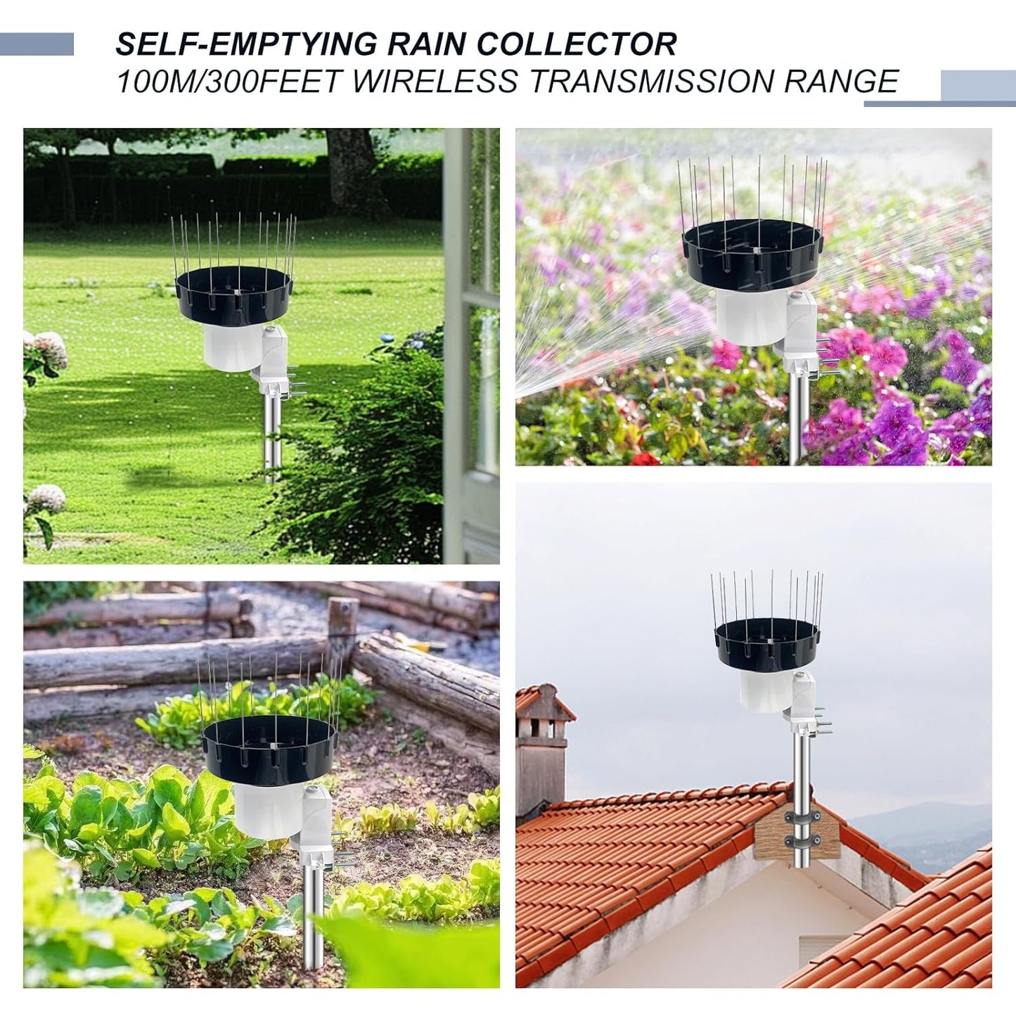 ECOWITT HP2553H WLAN-weerstation, 7-in-1 met 7 inch TFT-kleurendisplay, buitensensor WS80 met ultrasone windmeter + regenmeter WH40H + temperatuur- en vochtigheidssensor WN32