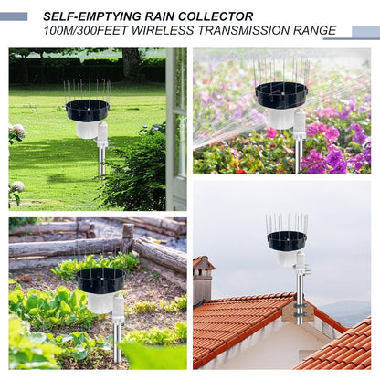 ECOWITT HP2553H WLAN-weerstation, 7-in-1 met 7 inch TFT-kleurendisplay, buitensensor WS80 met ultrasone windmeter + regenmeter WH40H + temperatuur- en vochtigheidssensor WN32