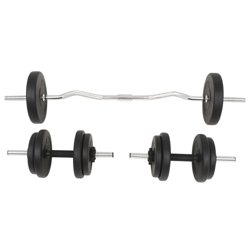 Halterset – Dumbbells – Halterstang – Fitness Gewichten – Krachttraining Set – Verstelbaar Tot 30 Kg – Duurzame Cement Schijven