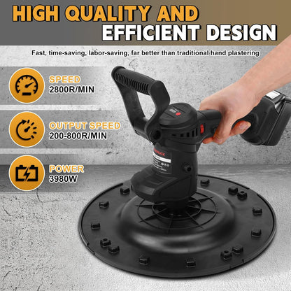 2-in-1 poets- en roermachine, 2800 tpm, poetsbewerkingsmachine met led, 6 snelheden beton mortel mixer, polijstmachine wandslijper betongladder voor Makita 18V Batteries(Zonder batterij)