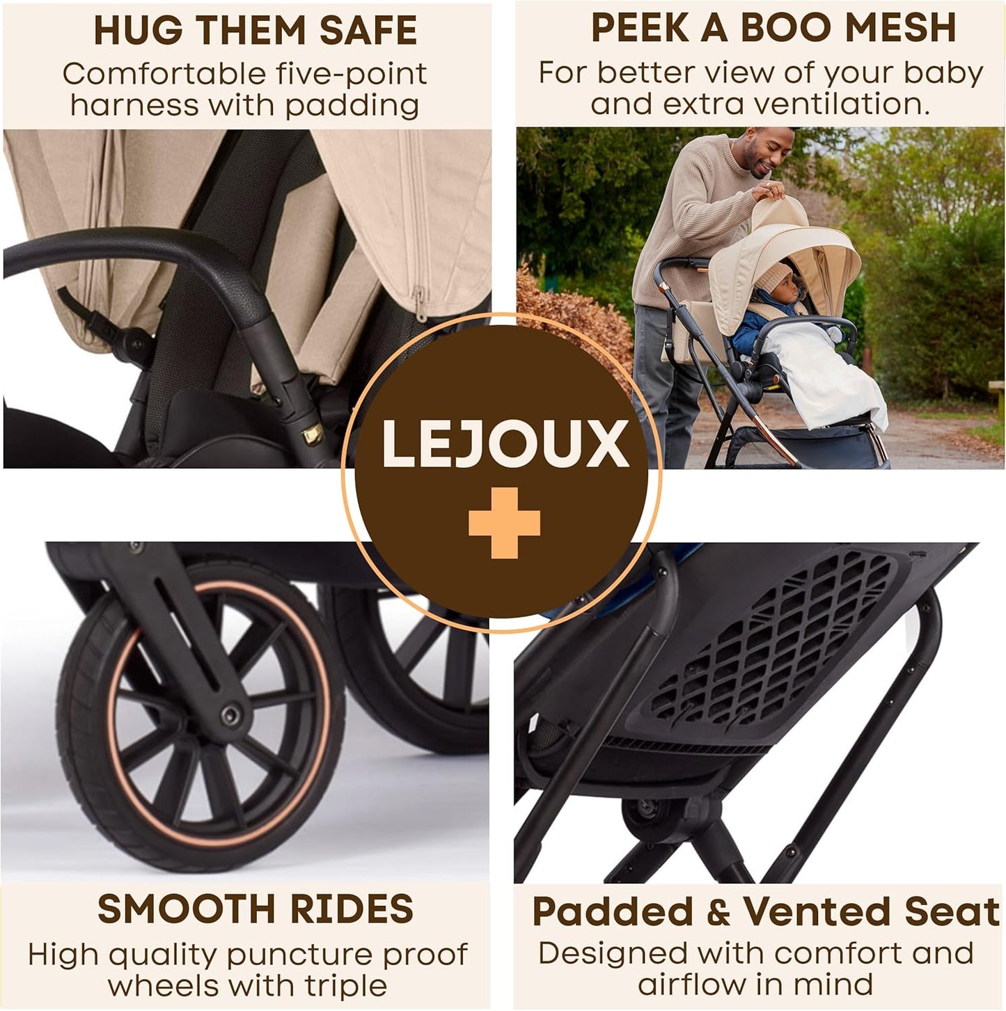 Lejoux + Kinderwagen (beige)