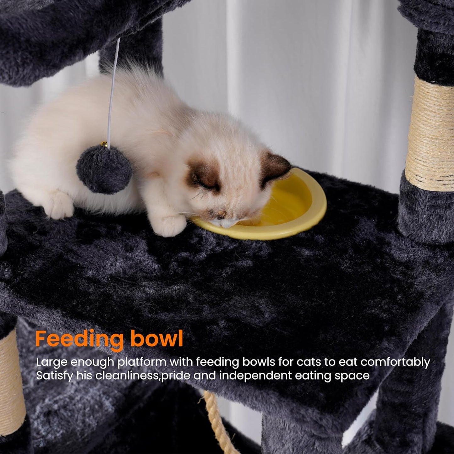 Krabpaal Kat – Krabmeubel – Klimpaal – Kattenboom – Krabton – 200 cm Hoog – XXL Ligplekken & 11 Sisal Krabpalen – Bruin-Beige - QUORE