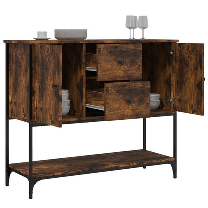Sideboard 100x36x85cm processed wood, smoked oak Practical and removable