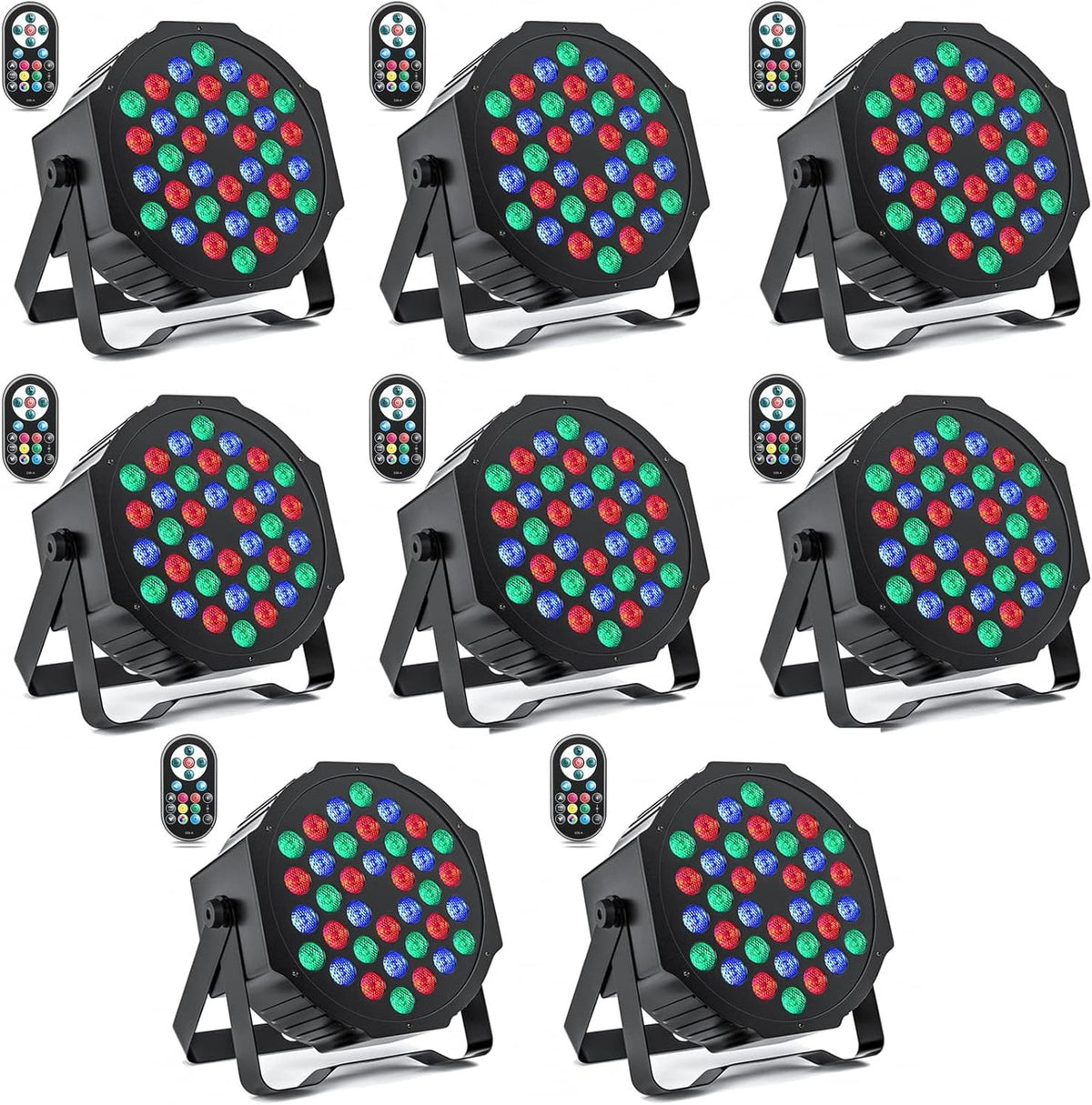 HOLDLAMP 8pcs 36 LED Par Spotlight Stage Light, RGB LED Par Spotlight Party Lights with Remote Control DMX512 disco light for bar DJ show disco birthday Halloween Christmas - QUORE