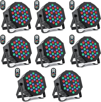 HOLDLAMP 8pcs 36 LED Par Spotlight Stage Light, RGB LED Par Spotlight Party Lights with Remote Control DMX512 disco light for bar DJ show disco birthday Halloween Christmas - QUORE