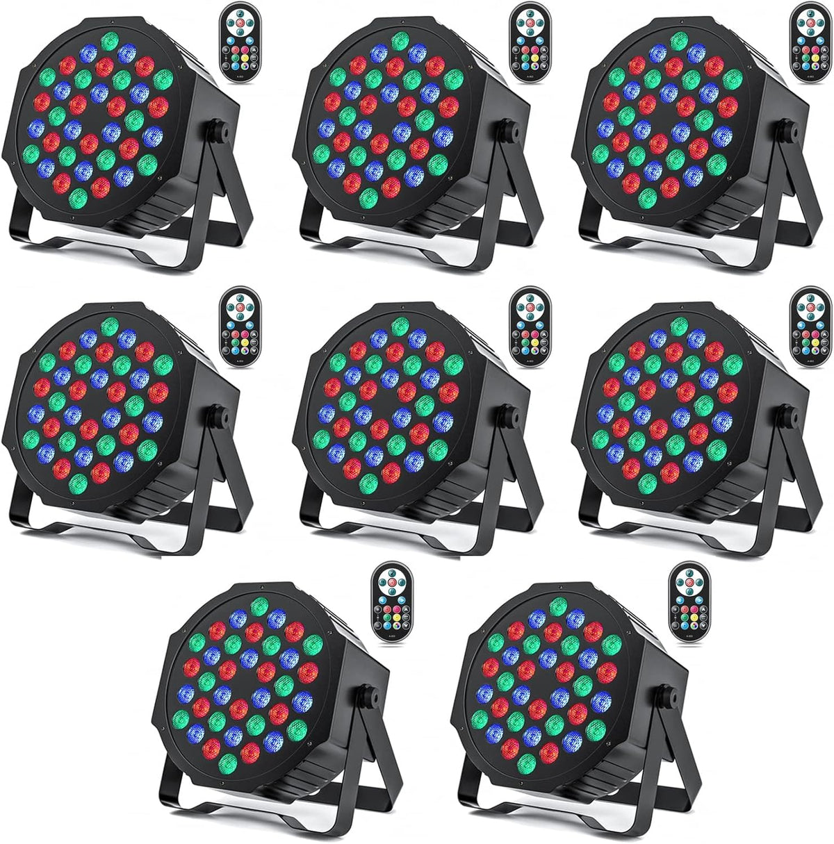 HOLDLAMP 8 stuks 36 LED par spotlight podiumlicht, RGB LED par spotlight feestverlichting met afstandsbediening DMX512 discolicht voor bar DJ show disco verjaardag Halloween Kerstmis