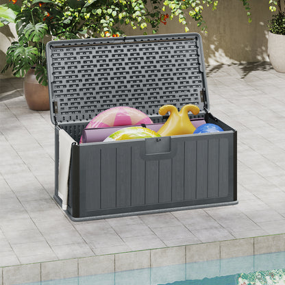 Opbergbox – Opbergbank – Opbergcontainer – Tuinbox – Opbergkist – Grote Inhoud 378 Liter – Weerbestendig HDPE Material