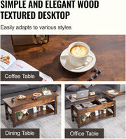 Koffietafel - Table - Coffe table - Living Room Table - Lift Top salontafel - tafel met extra opbergruimte - omklapbare salontafel voor de woonkamer - 47.5in - Bruin - 57.76lbs