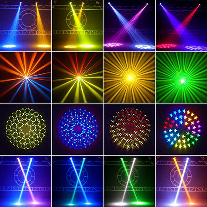 Moving Head LED 230W Disco Light RGBW Disco Light Party Light DMX512 Strobe Light 16CH Stage Lighting for Bar Club Concert, Birthday, Theatre, Wedding, Light Show (Orange) - QUORE