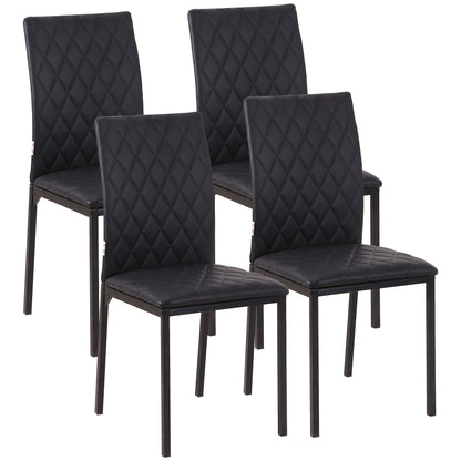 Eetkamerstoelen – Stoelen – Dining Stoelen – Taf stoelen – Zwarte Stoelen – Set van 4 – Gevoerde Zitting – Stalen Poten 41x50x91 cm