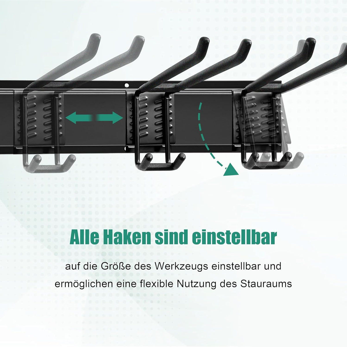 Gereedschapsrek - Gereedschapwand - Gereedschaphouder - Wandhouder - voor Tuingereedschap - Elektrisch Gereedschap - met 3 Paneele - 9 Haken - Veelzijdige Haakconfiguratie - Robuust - voor Garage - Tuin - 122 cm - Zwart