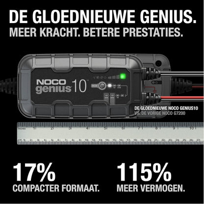 NOCO GENIUS10EU, 10A Automatische Oplader, 6V en 12V Batterijlader, AGM, SLA, Gel en Lithium Auto-Acculader, Onderhoudslader, Druppellader en Desulfator - Auto, Motorfiets, Boot, SUV, ATV, RV, Camper