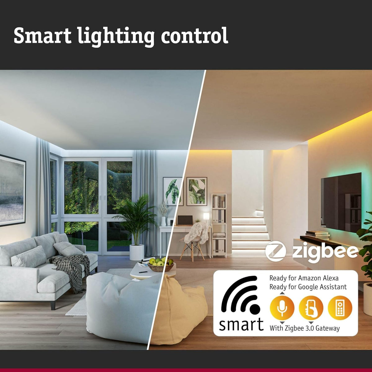 Paulmann 94842 LED-buitenwandarmatuur Smart Home Zigbee Azalena bewegingsmelder IP44 250x97 mm Tunable Warm 8,5 W 700 lm antraciet buitenverlichting