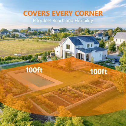 Slanghaspel 1/2" x 100ft, 180° draaibare wandgemonteerde tuinslanghaspel, slanghaspels voor buitenslot op elke lengte, langzaam retoursysteem, intrekbare slang, waterslanghaspel met 10 patronen