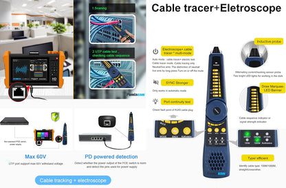 IP-cameratester K15-CADHS CCTV-tester 7 inch IPS-touchscreen 8K IP camera 8MP AHD CVI TVI SDI CVBS-test VGA- en HDMI-ingang ondersteuning SFP optische modulaire aansluitingen ondersteuning POE PTZ