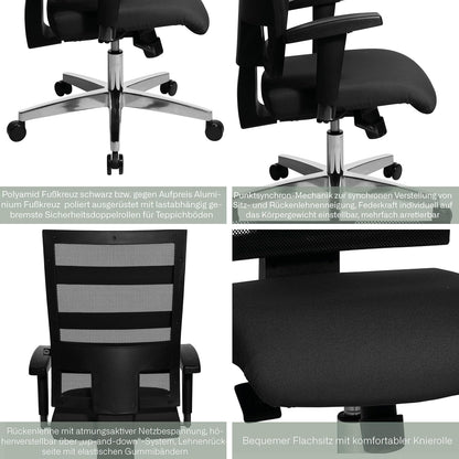 Topstar 959Tt200 X-Pander, Ergonomische Bureaustoel, Bekledingsstof, 48 X 48 X 116 Cm, Zwart