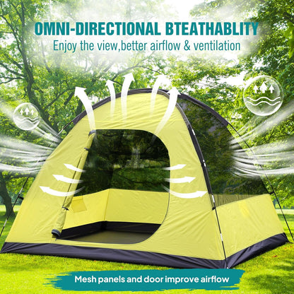 Chihee Campingtent voor 3 personen, dubbellaagse koepeltent, groot, 4 seizoenen, buitenhuis, waterdicht en winddicht, tent met regenbescherming, binnentent, onafhankelijk gebruikt