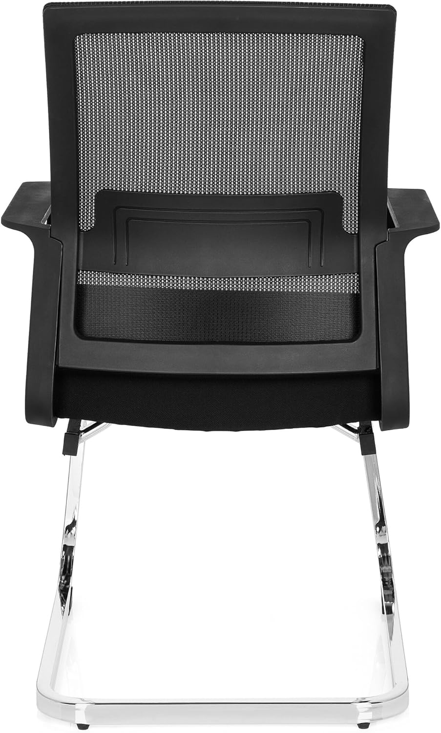 hjh OFFICE 732060 bezoekersstoel Inventor V stof/netrug zwarte stoel cantilever met lendensteun