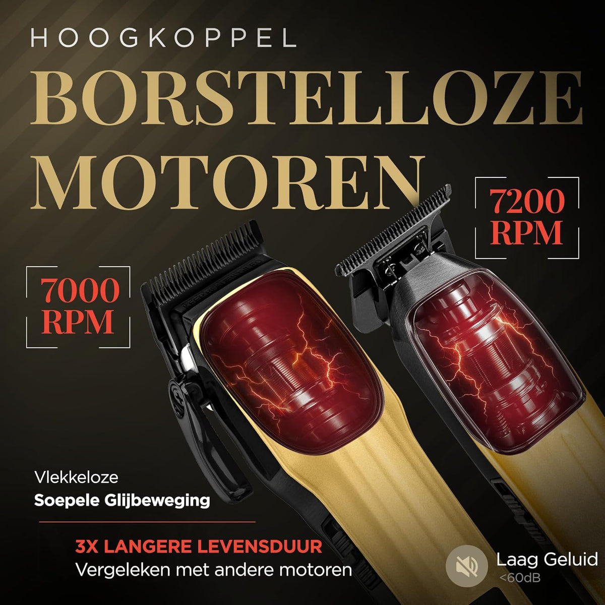 Fagaci Professionele Tondeuse voor Mannen met Superieure Precisie, Borstelloze Motor Kappers Tondeuse en Trimmer Set, 5X Langere Scherpte, Draadloze Haarknipset voor Kappers