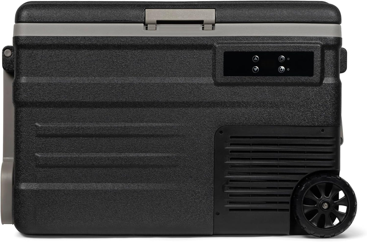 Steamy-E Single Zone 45 Roller, Elektrische Compressor Koelbox met wielen, 45 Liter, Zwart, 12V/230V, voor vriezen en koelen van -20 tot +20, ideaal voor op de camping