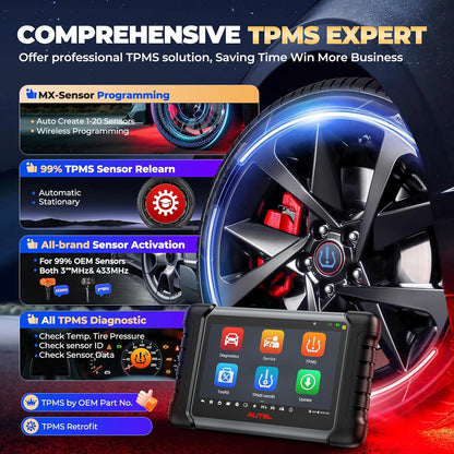 Autel MaxiCheck MX808S-TS, 2024 Android 11 Gebaseerd TPMS Opnieuw Leren/Programmeren Tool, Nieuwe Versie. van MaxiCOM MK808TS/ MK808S-TS/ MX808TS, Geavanceerde TPMS-Retrofit, Bidirectionele Besturing