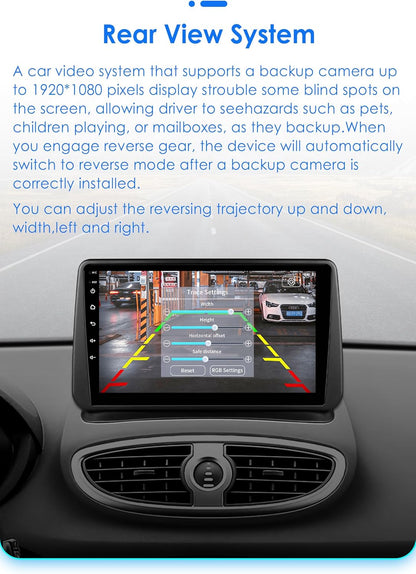 Hizpo Android 13 autoradio voor Renault Clio 3 2005-2014, 8-Core 4G + 32G GPS navigatie 9 inch QLED touchscreen met CarPlay Android Car Bluetooth WiFi 4G LTE DSP spiegel Link FM/AM
