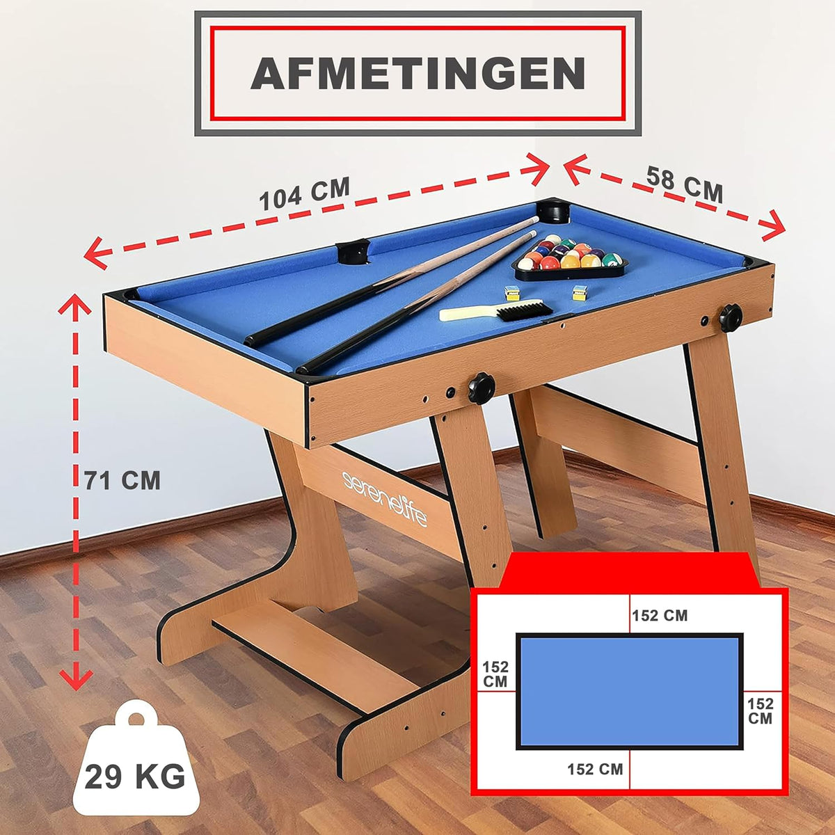 SereneLife Multi Game Table-Multifunctional Playtable-Space Saving 5-in-1 Foldable Playtable-102cm Combo Sports Arcade Game with Table Football-Table Tennis-Pool Billiards-Bowling & Shuffleboard Set - QUORE