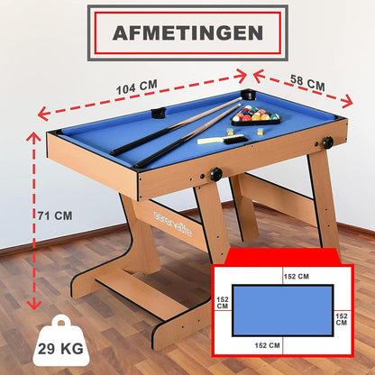 SereneLife Multi Game Table-Multifunctional Playtable-Space Saving 5-in-1 Foldable Playtable-102cm Combo Sports Arcade Game with Table Football-Table Tennis-Pool Billiards-Bowling & Shuffleboard Set - QUORE