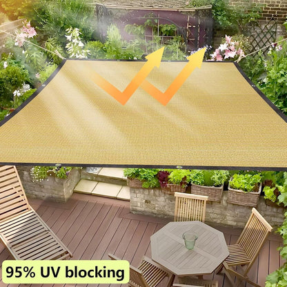 Rechthoekig zonnezeil, zonwering, weerbestendig, 90% schaduwnet voor tuin, broeikas, patio, terras en camping