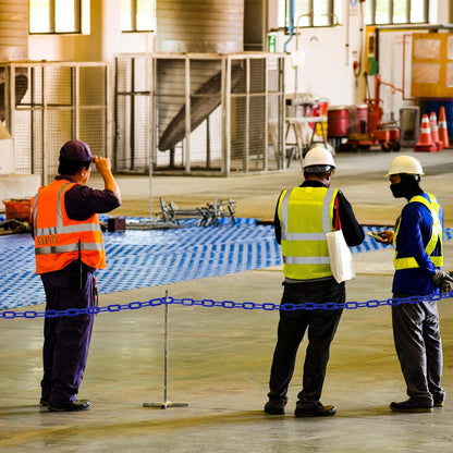 PATIKIL 300 ft kunststof afsluitketting, veiligheidsafsluitketting, kunststof kettingschakels, Crowd Control barrier voor hek, poort, tuin, bouw, oprit, lift, parkeerplaats, blauw