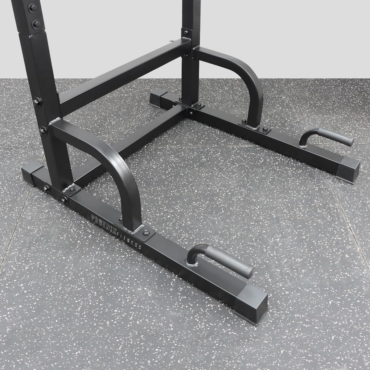 Phoenix Fitness Power Tower & Dip Station - Adjustable Pull Up Rack, Dip Stand & Push Up Bars for Strength Training Workout - Multifunctional Power Cage for Home Gym Exercise - Black - QUORE