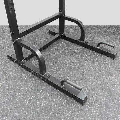 Phoenix Fitness Power Tower & Dip Station - Adjustable Pull Up Rack, Dip Stand & Push Up Bars for Strength Training Workout - Multifunctional Power Cage for Home Gym Exercise - Black - QUORE
