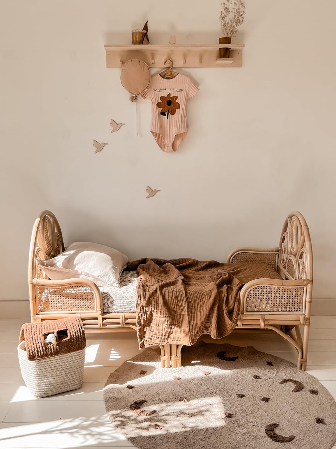 Rattan Toddler Bed Oliver Teddy 140x70cm - QUORE