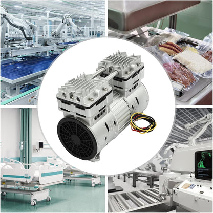 Olievrije Vacuümpomp – Vacuüm Pomp – Compressor Pomp – Stille Pomp – Laboratorium Pomp – 550W 220V – Stil Geluid 65dB – 8 Bar Maximale Druk