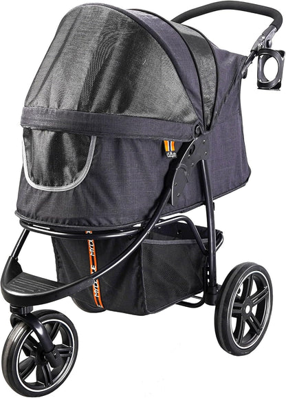 COOPER - Hundewagen & Haustier Buggy bis 32 kg mit Ablagekorb für Einkäufe, einfach faltbar, 3-Fach höhenverstellbar, Soft Touch Griffe, reflektierend und im modernes Design in schwarz