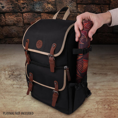 ENHANCE Designer Edition Trading Card Rugzak - MTG Deck Bag met Kaartbinder Ruimte, TCG Deck Box Opslag, Speelmat Houder - Compatibel met Magic the Gathering, Pokemon, Lorcana (Canvas Look - Zwart)