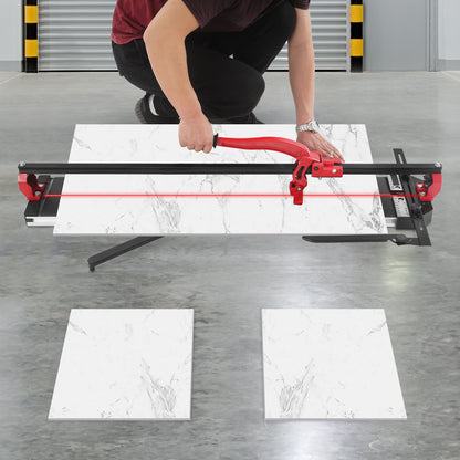 Tegelknipper – Tegelsnijder – Tegelsnijmachine – Tegel Snijder Handmatig – Rood – Infrared Richtlijn – Verstelbare Snijdikte 4-15mm