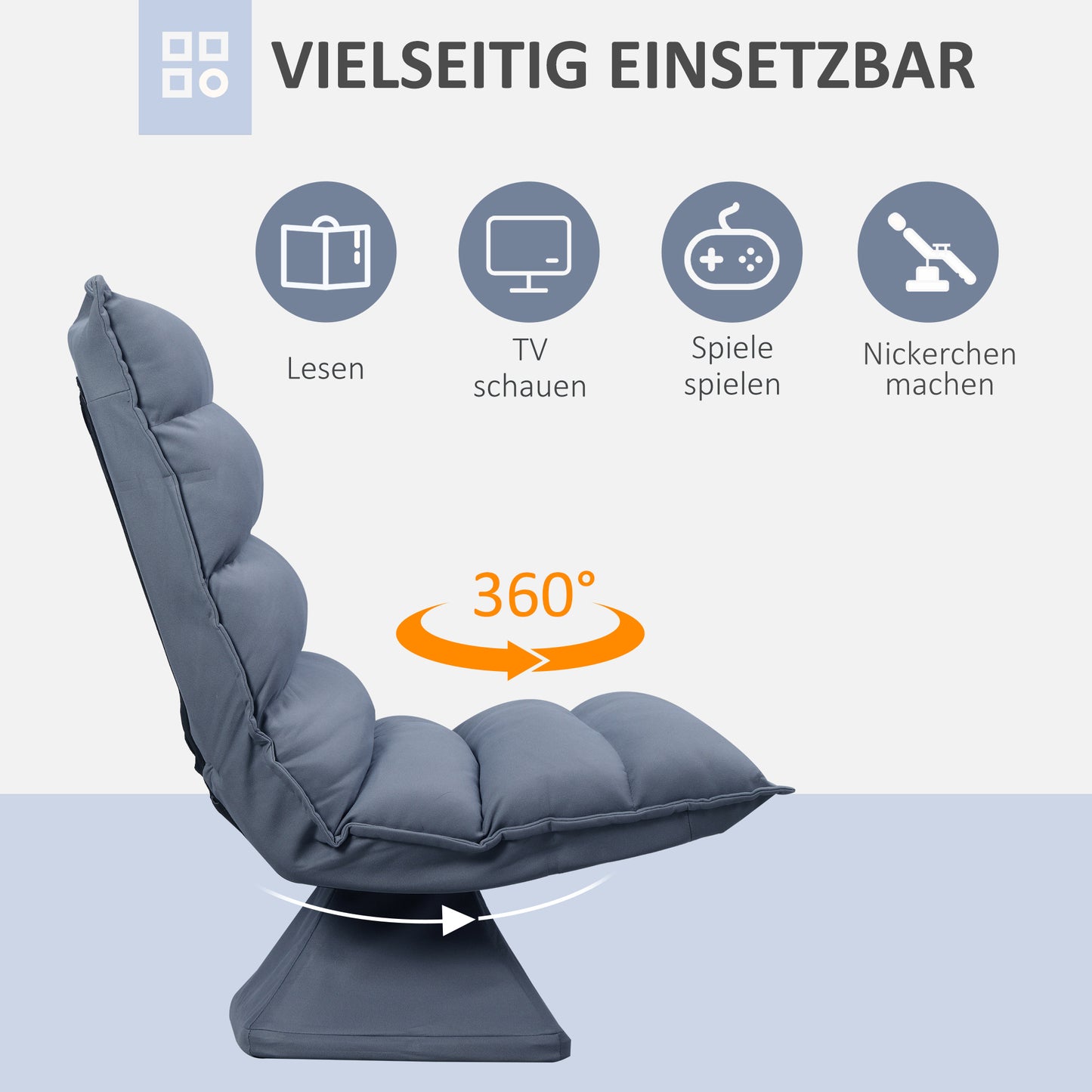 Draaistoel – Bureaustoel – Draaifauteuil – Eetkamerstoel – Stoel – Verstelbare Rugleuning – Kunstleer Met Stalen Frame – 62x70x95 cm – Grijs