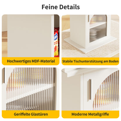 Uitklapbare Eettafel – Uitschuifbare Tafel – Tafeltje – Klaptafel – Inklapbare Keukentafel – 110-140x80x76 cm – MDF Marmerlook – 3 Verstelbare Vakken