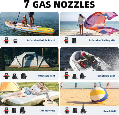 CYCPLUS 20PSI High Pressure Smart SUP-luchtpomp, oplaadbare batterij, intelligente tweetraps inflatie en deflatie, auto-off luchtpomp voor stand-up paddleboards, vlieger, tent, matras