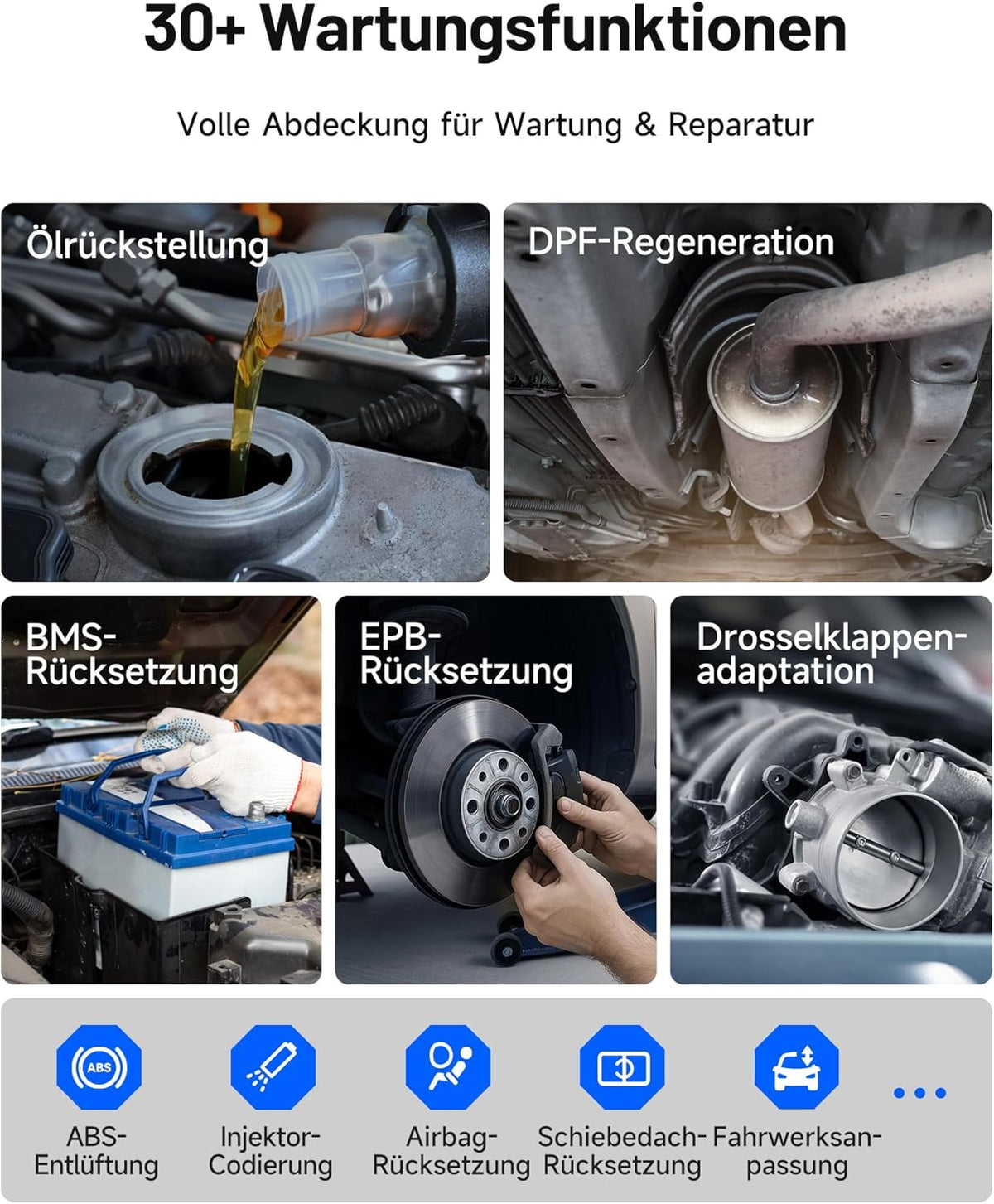 TOPDON TopScan Master OBD2 Scanner Bluetooth, draadloos bidirectioneel auto-diagnostisch hulpmiddel voor iOS en Android, volledige systeemscan voor meer dan 120 merken, meer dan 30 resetfuncties