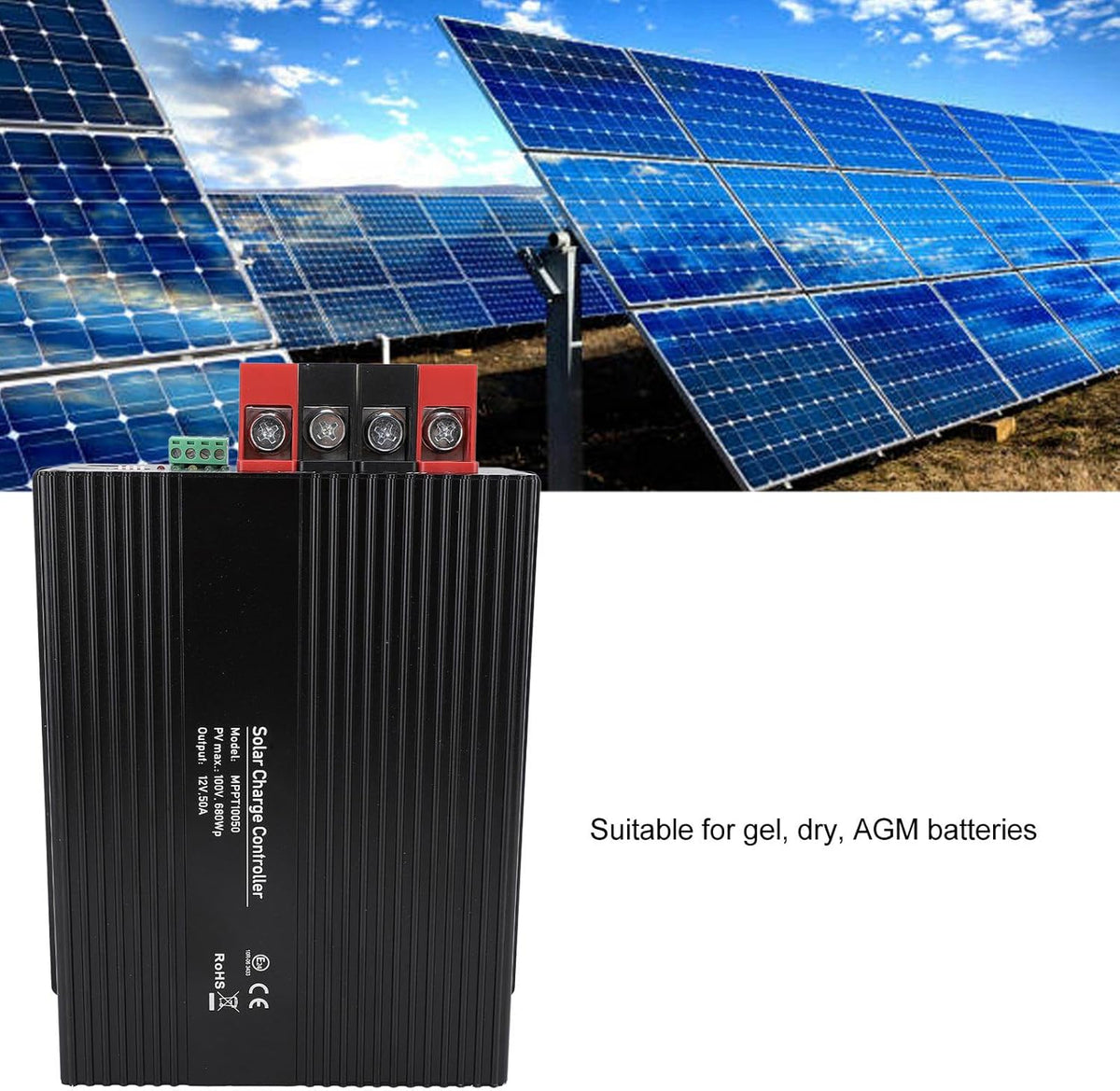 MPPT Solar Controller 40A 12V / 24V Car - Intelligent Regulator for AGM Lithium Battery | 680W PV Capacity with Overload Protection | RV Marine Home Off Grid - QUORE