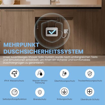 COMFEE CWH3.5EA1W Mini-doorstroomboiler, 3,6 kW, voor wastafel, elektrische doorstroomboiler, klein, 230 V onderbouw, elektronisch geregeld, drukvast, onmiddellijke warmwaterbereiding, ruimtebesparend