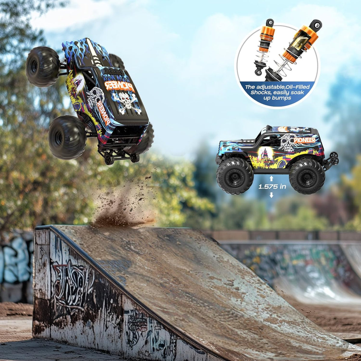 1/14 Brushless RC Auto – RC Wagen – RC Truck – RC Voertuig – RC Rallyauto – 4WD Vierwielaandrijving – Hydraulische Metalen Schokdempers – Max Snelheid 70 km/u – Dual 2S LiPo Batterijen – Blauw - QUORE
