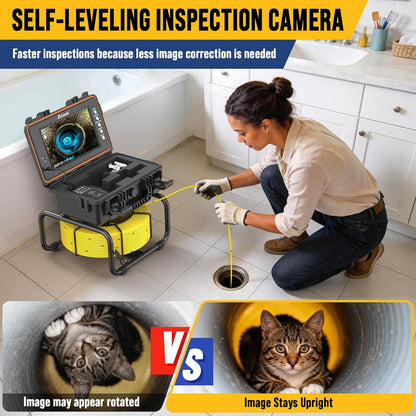 Inspectiecamera, 12 verstelbare leds, industriële endoscoop, waterdicht, IP68, endoscopische camera met DVR-recorder (50M-512T)