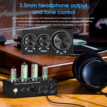 HiFi 6E2 Buizenvoorversterker Phono Preamp voor MM/MC Platenspelers Hoofdtelefoonversterker
