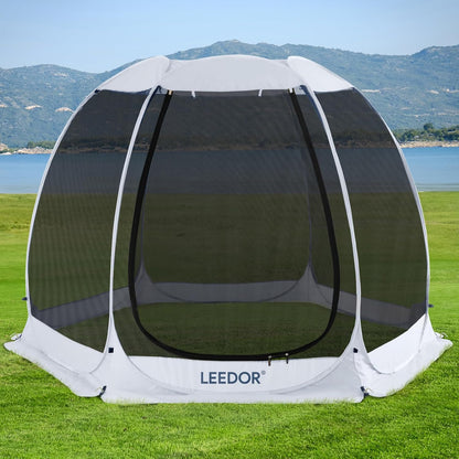 LEEDOR Pop-up gaas-tent voor 4-6 pers. Paviljoen, afgeschermde kamer met muskietengaas, uv-bescherming, draagtas, perfect voor tuin, terras of camping, beschermt tegen zon en insecten, 3 x 3 m